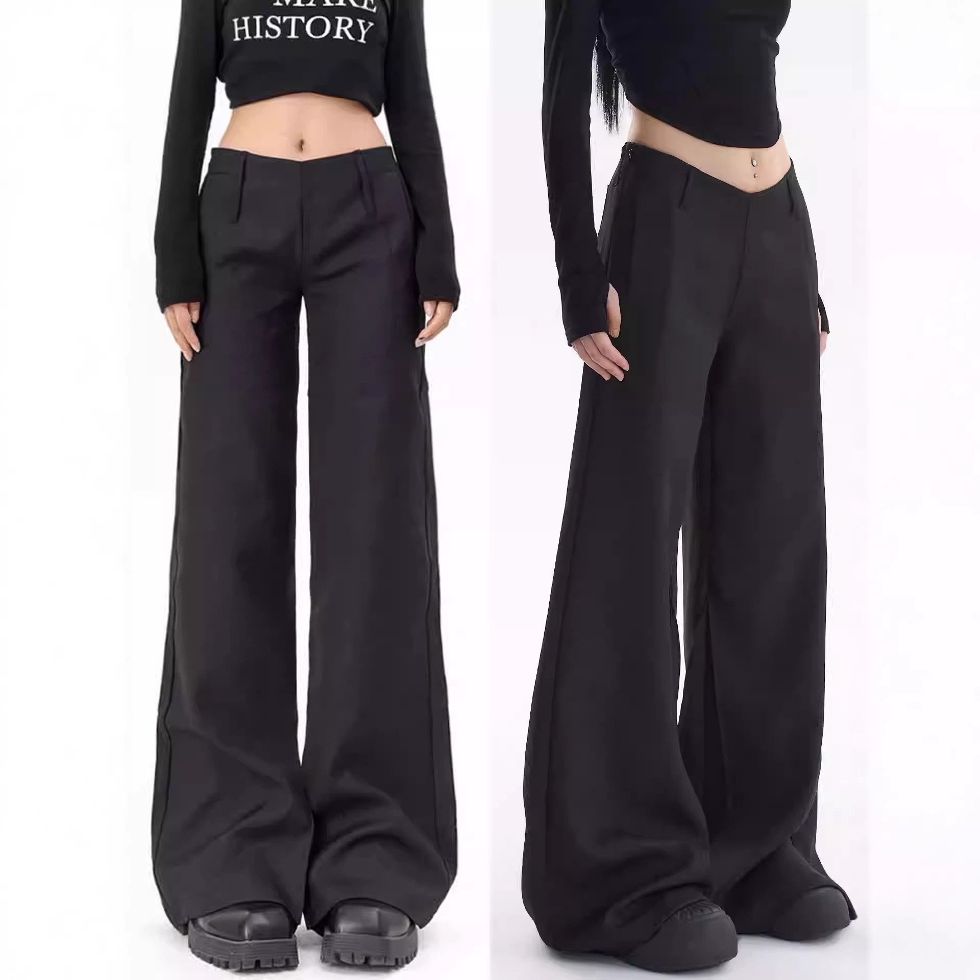 Tailored Trouser Wide - Spring Women's Clothing Low Waist Slimming