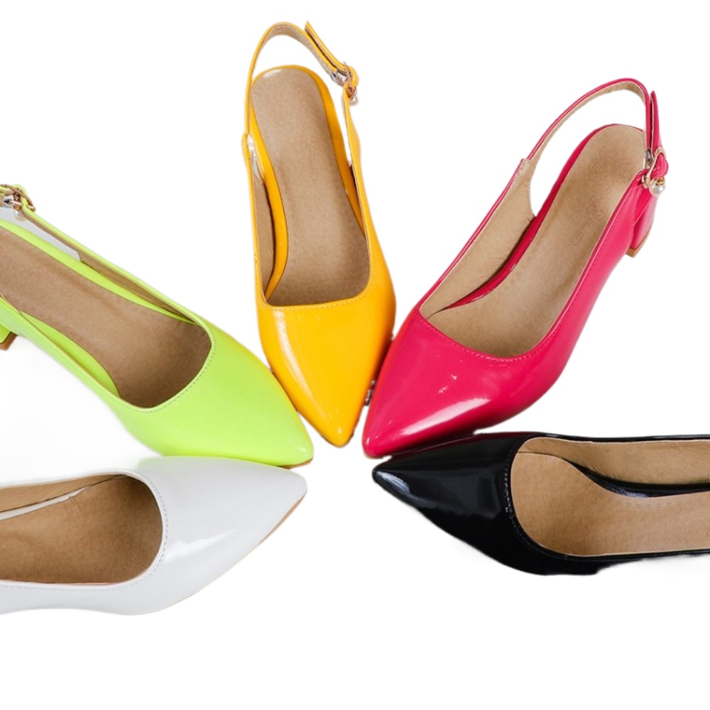 Slingback Heel Formal - Patent Leather Slingback Pumps Women Pointed
