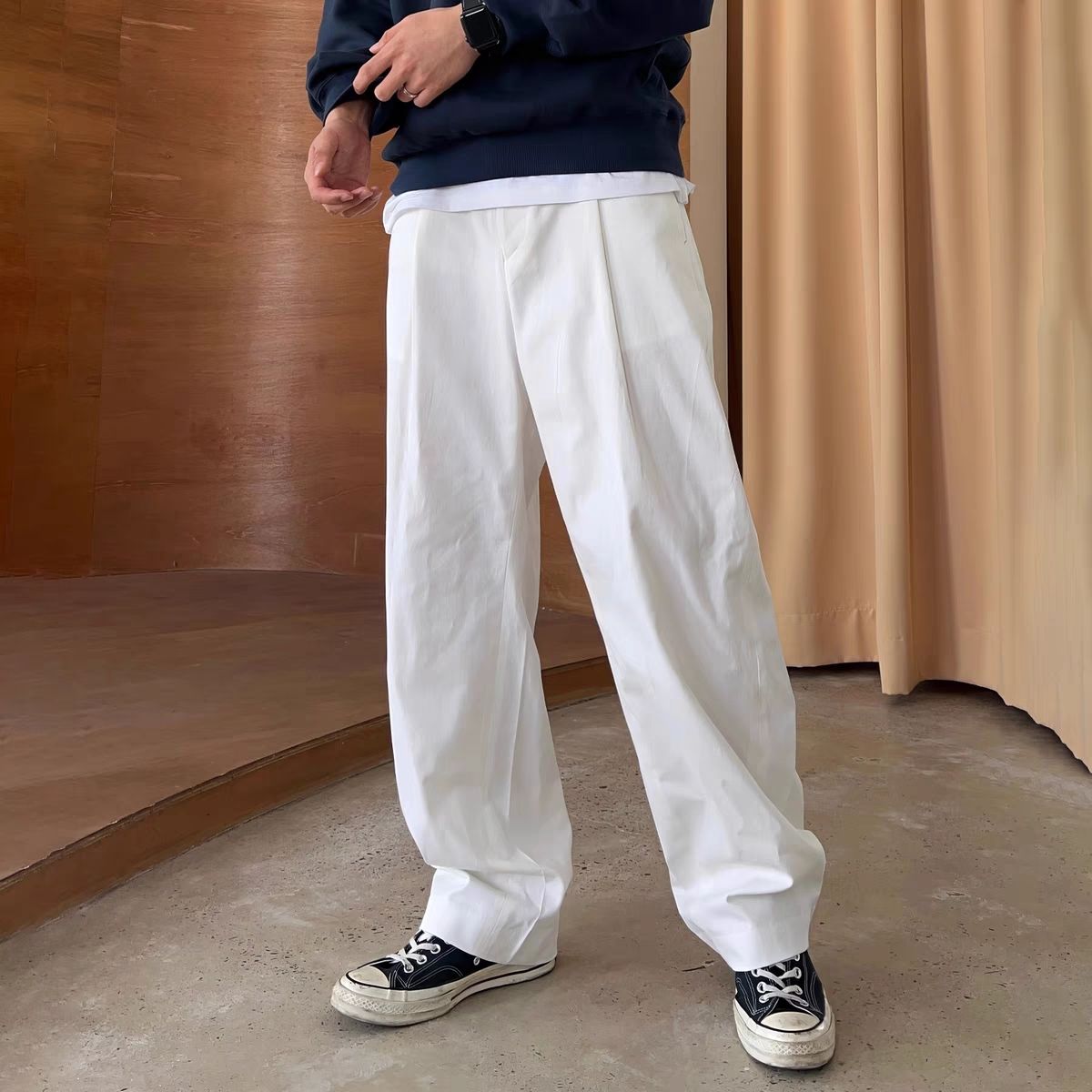 Tailored Trouser Wide - GELITAYIN Male Trousers Tailoring Wide Straight