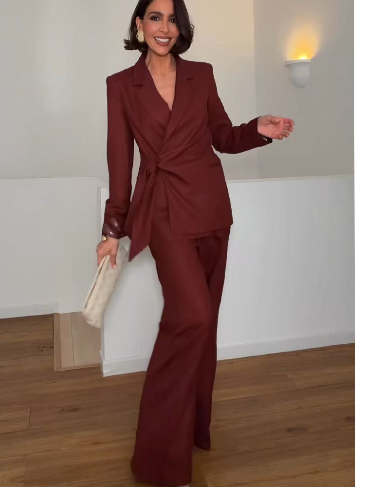Women'S Formal Wear Pants Suit - Fashion Office Ladies Blazer Pants Suit