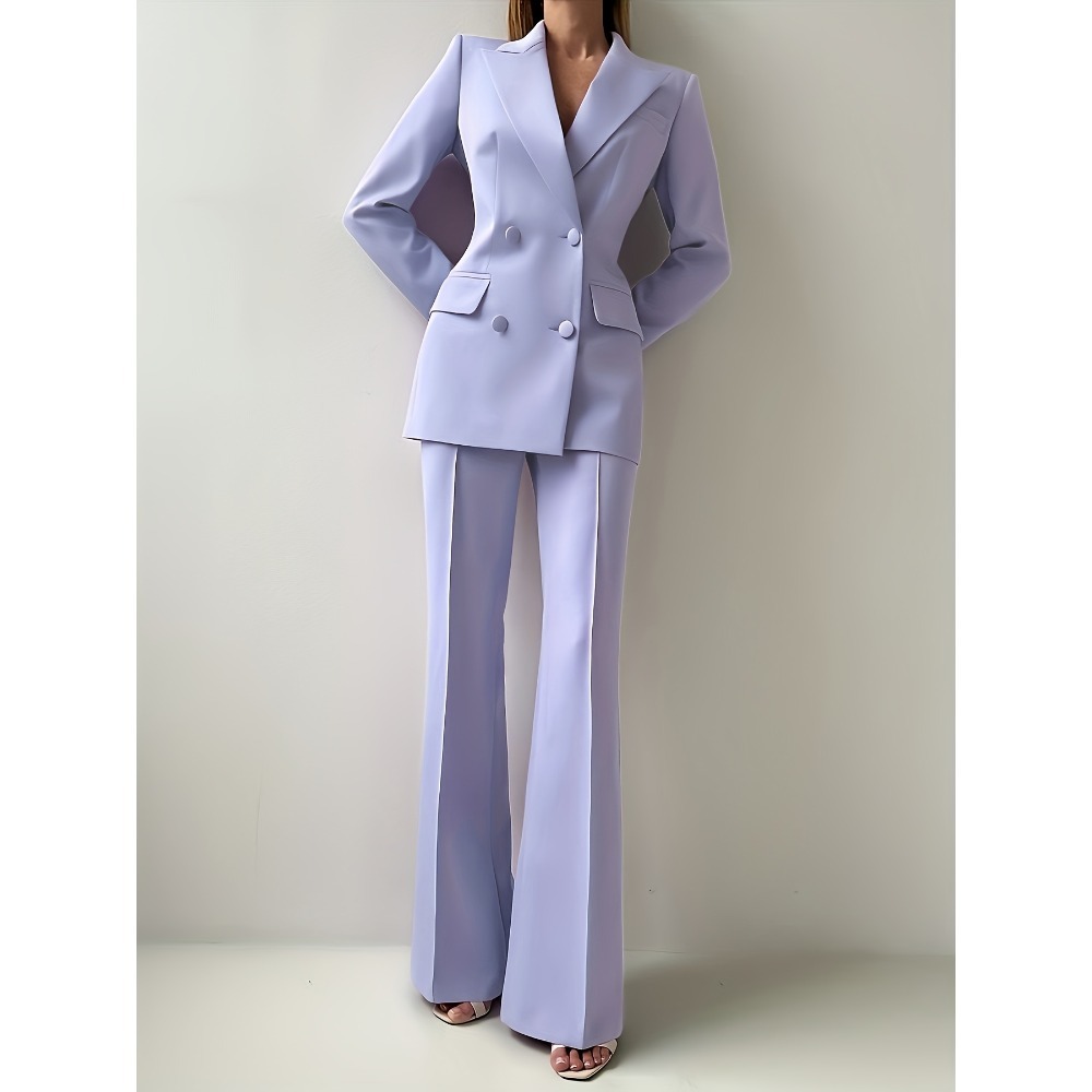 Tailored Trouser Wide - Elegant women's tailored suit set with