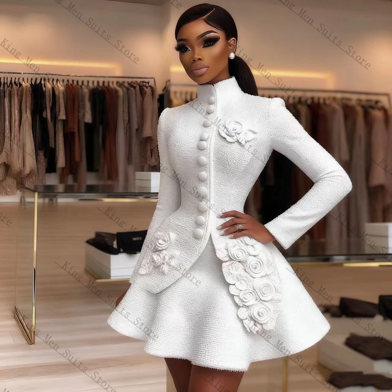 Women'S Formal Wear Tuxedo - Luxury White Women Suit Set 2