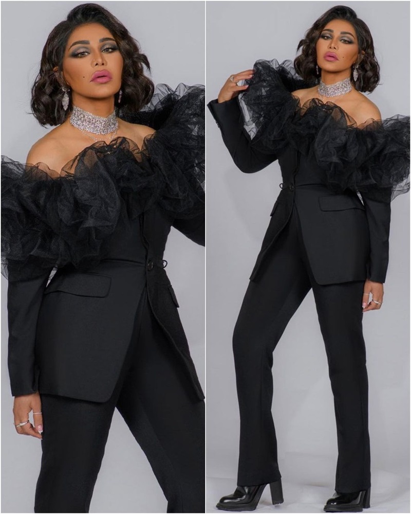 Women'S Formal Wear Tuxedo - Off Shoulder Women Suit Set Blazer+Pants
