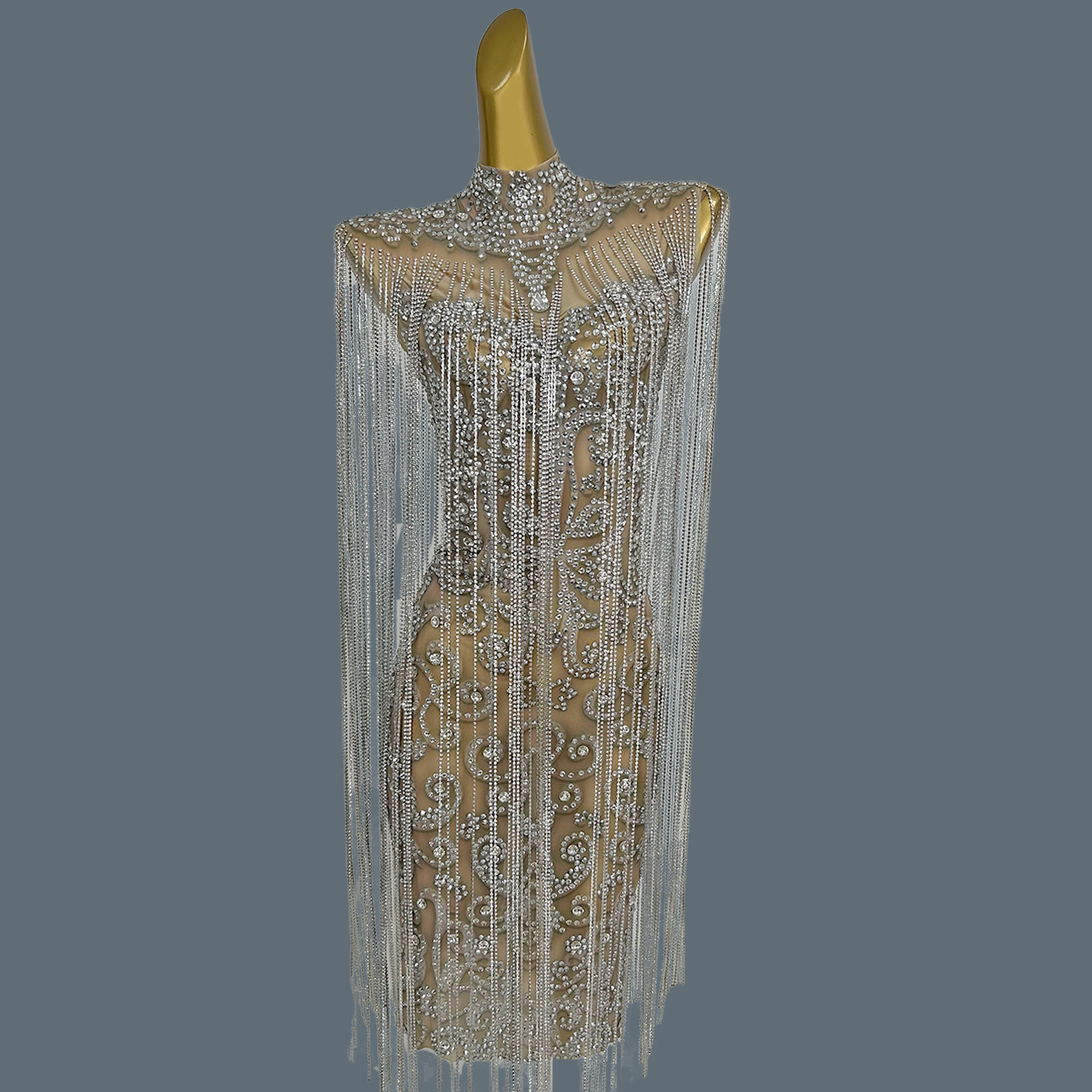 Women Formal Wear Photoshoot - Luxury Sparkly Rhinestone Evening Dress High-end