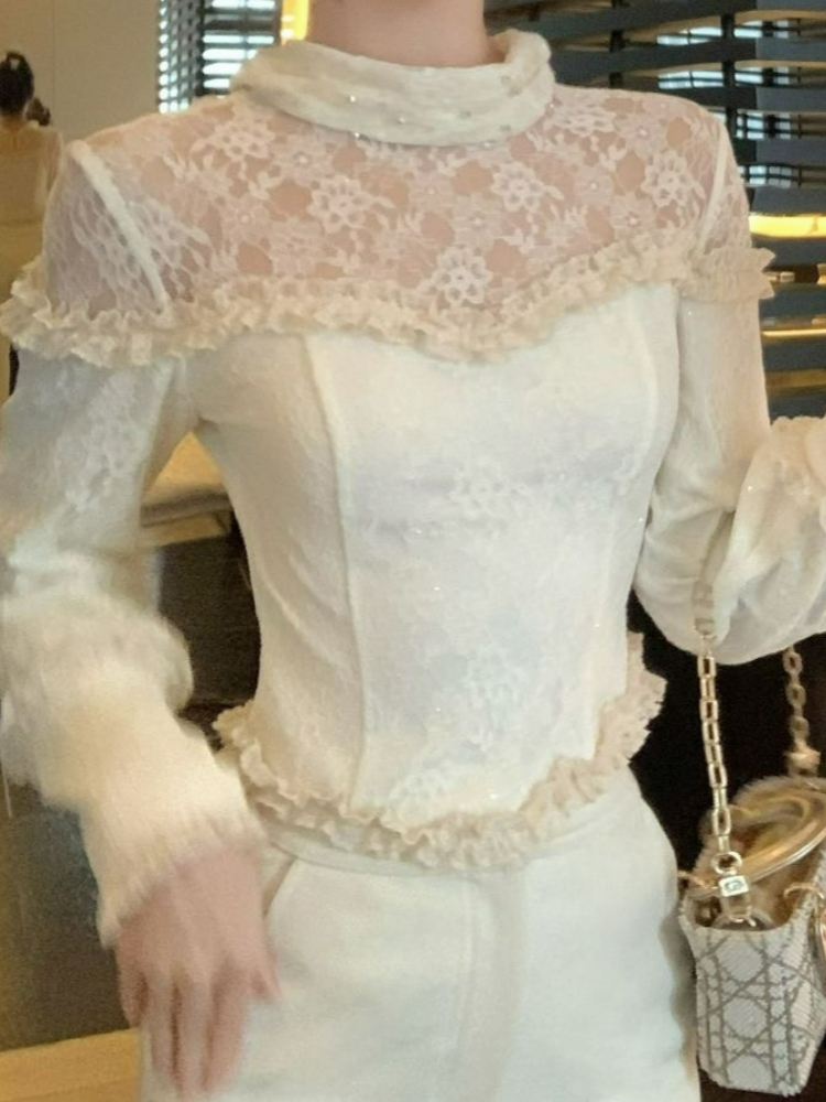Turtleneck Bodysuit Office - Elegant Long Sleeve Bodysuit Beaded Women