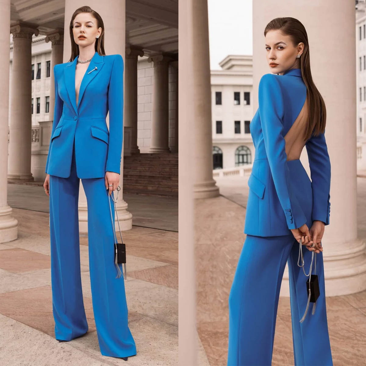 Sexy Open Back Women Blazer Su - Women Formal Wear For Graduation recension och pris
