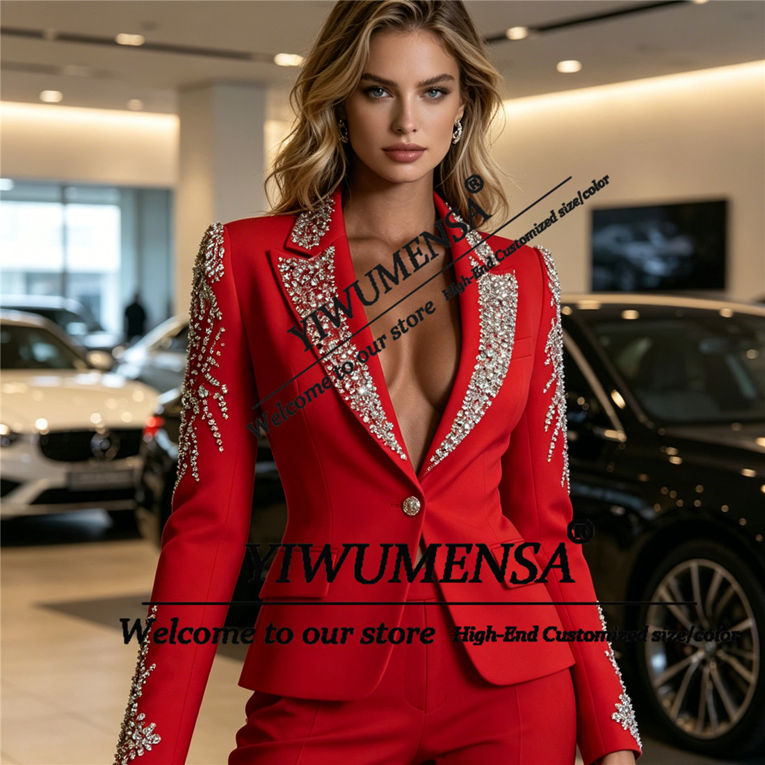 Luxury Women Suits 2 Pieces Se - Women'S Formal Wear Pants Suit recension och pris