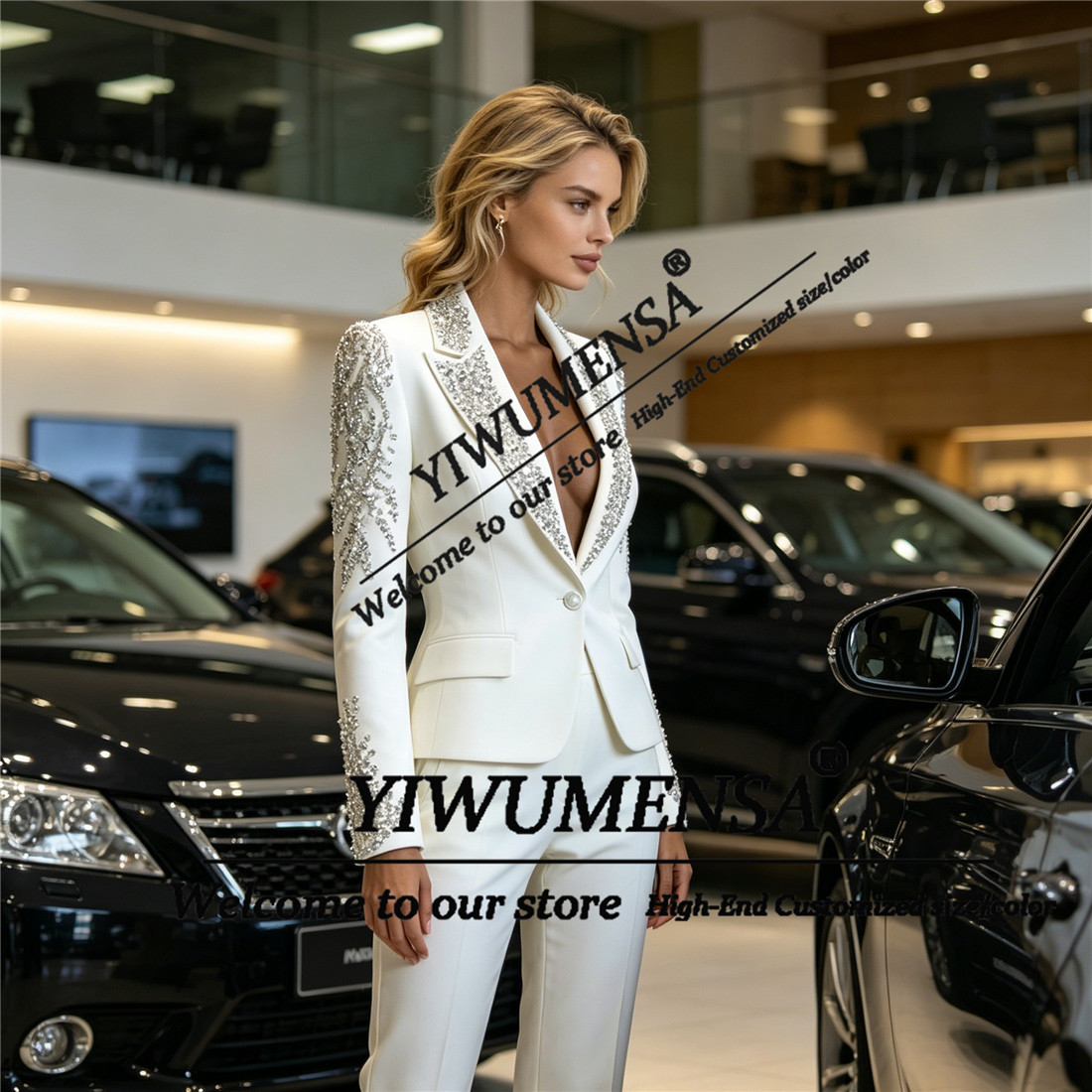 Luxury Women Suits 2 Pieces Se - Women'S Formal Wear Pants Suit recension och pris