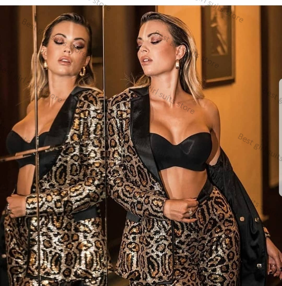 Leopard Printed 2 Piece Women  - Tailored Trouser Wide recension och pris