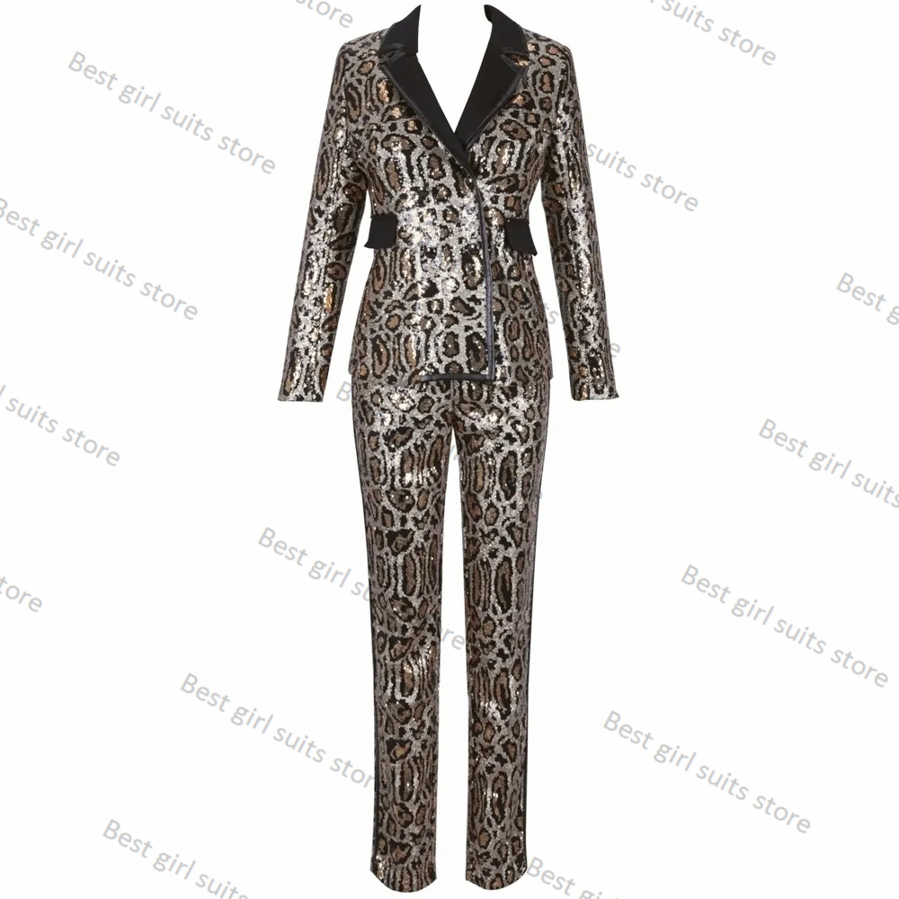 Leopard Printed 2 Piece Women  - Tailored Trouser Wide recension och pris