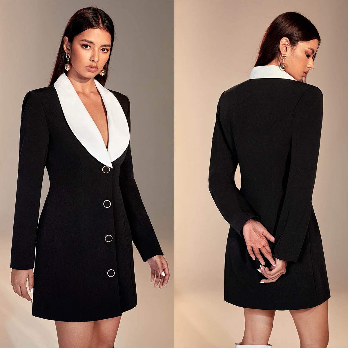 Color Matching Women Blazer Dr - Women Formal Wear For Graduation recension och pris