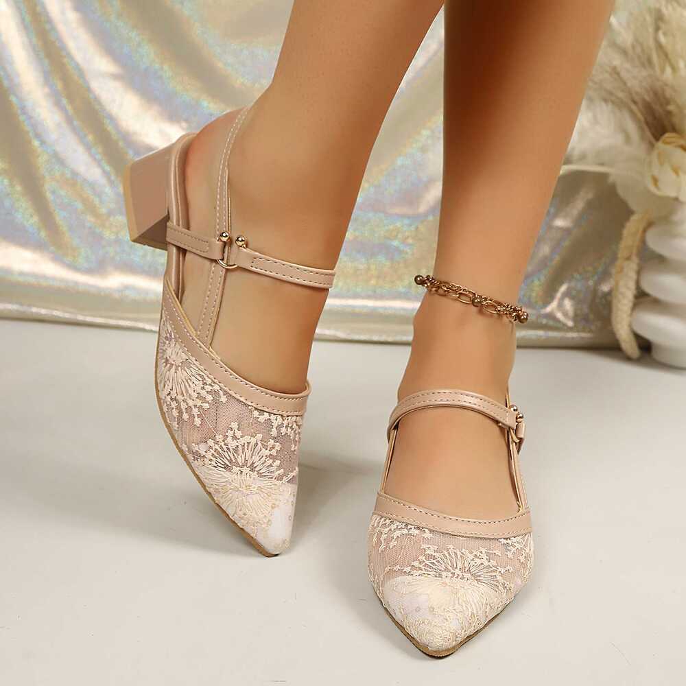 Ladies' Breathable Lace Slingb - Slingback Heel Formal recension och pris