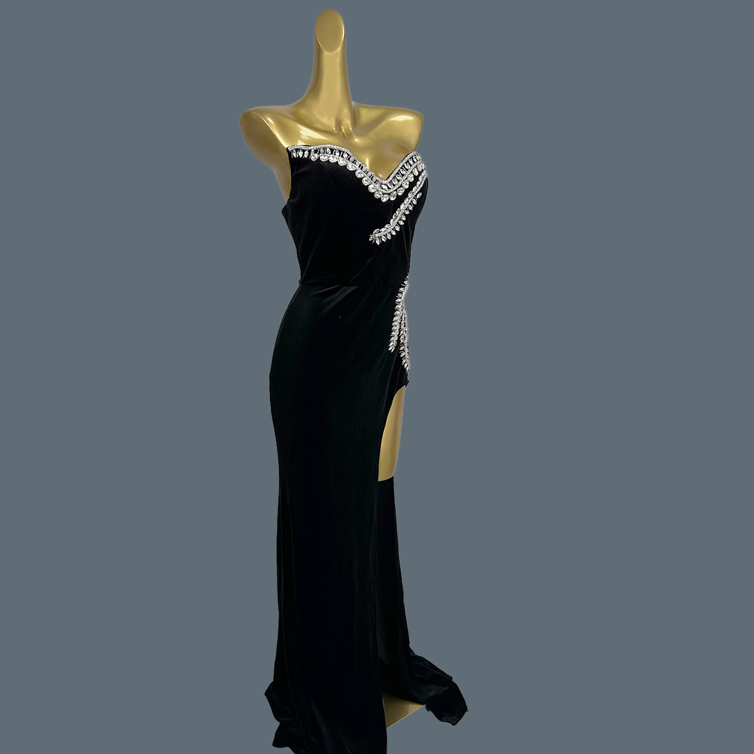 Black Velvet Floor-length Dres - Women Formal Wear Photoshoot recension och pris