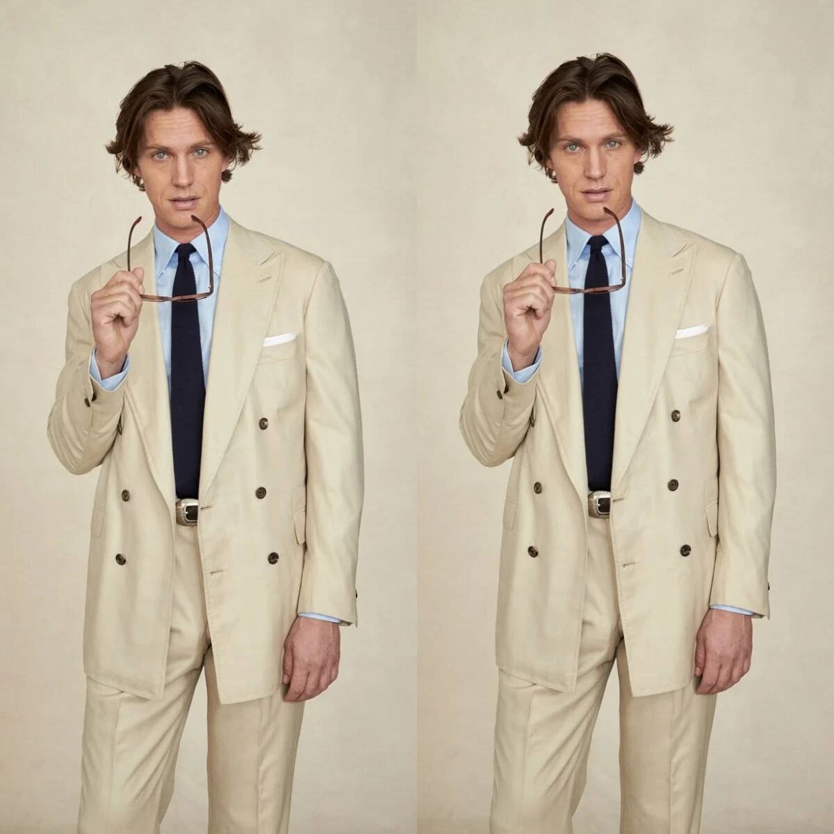 Beige Wide Peak Lapel Double B - Tailored Trouser Wide recension och pris
