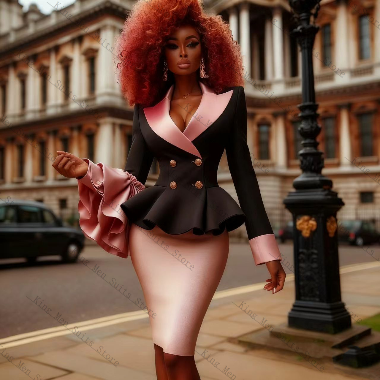 Black Pink Women Suit Set 2 Pc - Women'S Formal Wear Tuxedo recension och pris