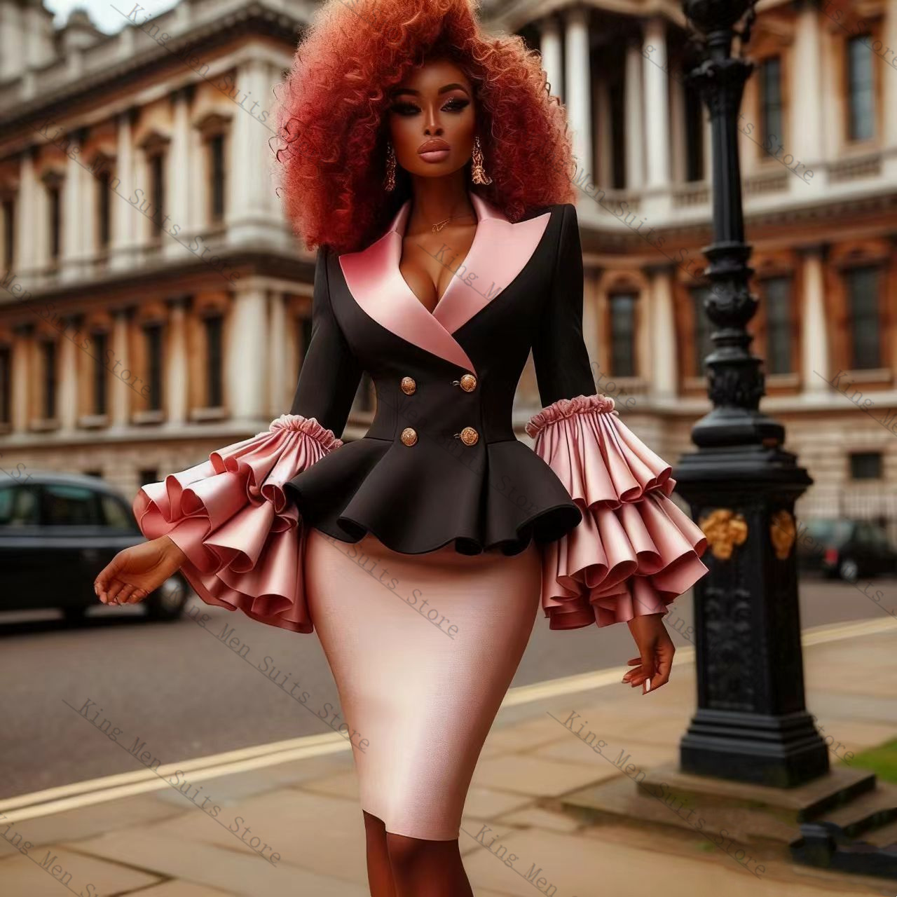 Black Pink Women Suit Set 2 Pc - Women'S Formal Wear Tuxedo recension och pris