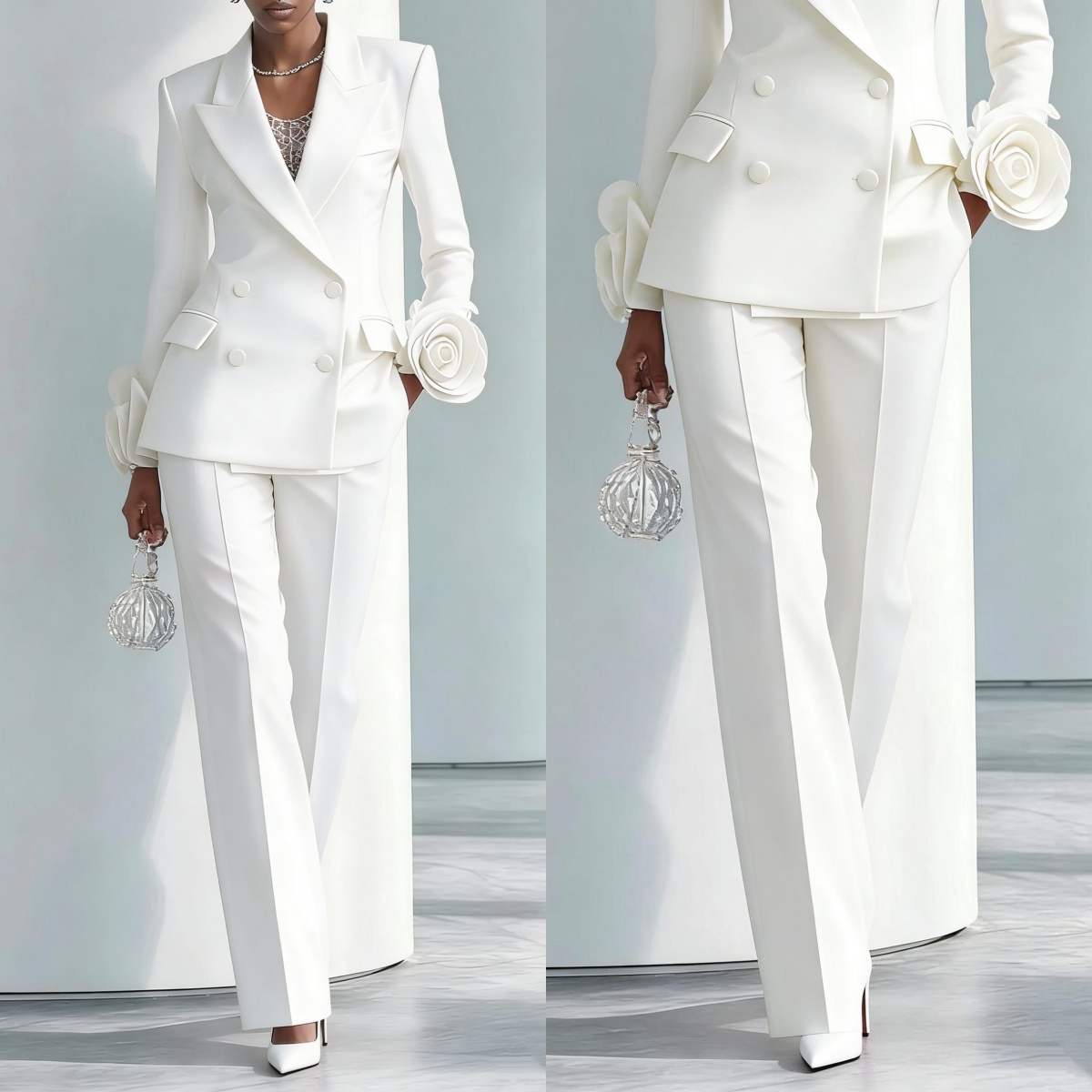 2 Pieces White Flowers Women P - Women Formal Wear For Graduation recension och pris