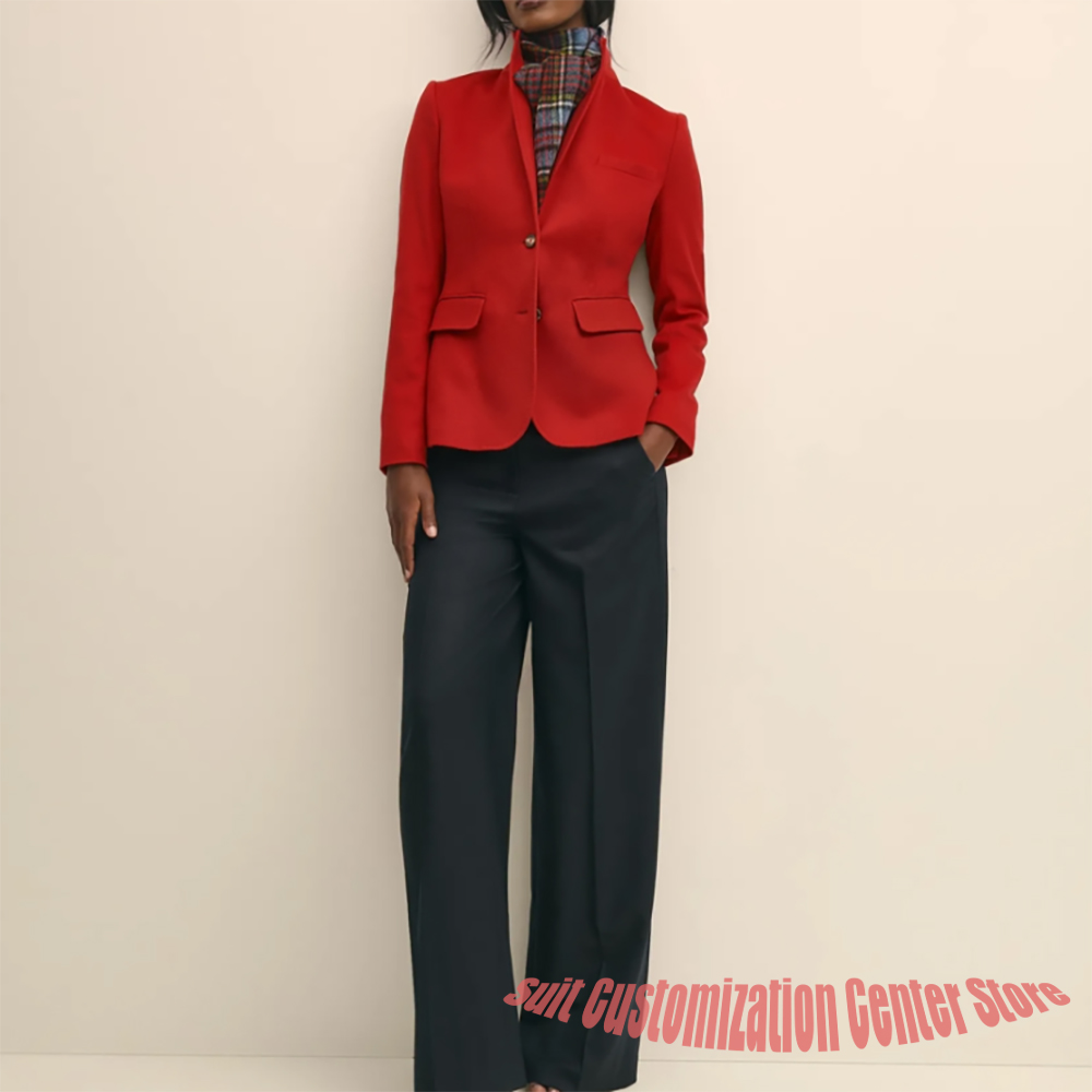 Women's Navy Woolen Clothes Si - Women'S Formal Wear Pants Suit recension och pris