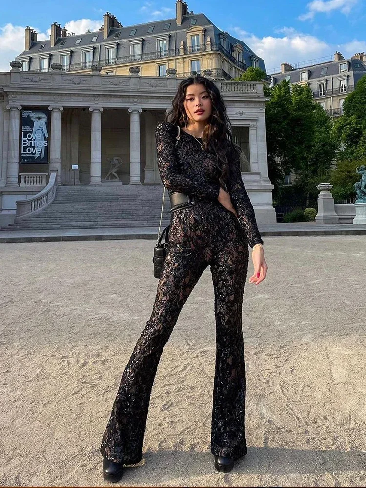 Fashion Lace Sequin Jumpsuit F - Women'S Formal Wear Jumpsuit recension och pris