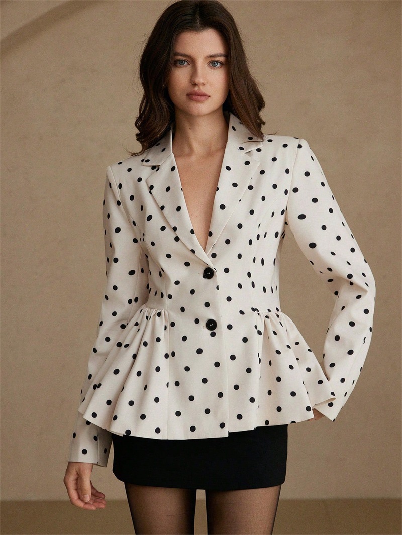 White Black Dot Women Suit Bla - Women Formal Wear Black And White recension och pris