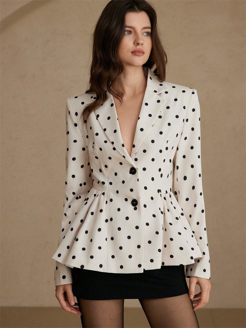 White Black Dot Women Suit Bla - Women Formal Wear Black And White recension och pris
