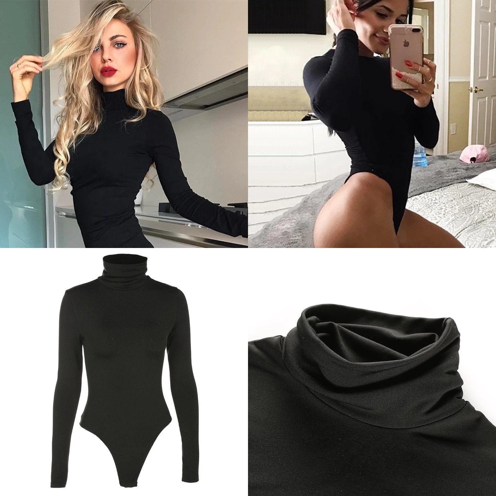 Turtleneck Bodysuit Women Long - Turtleneck Bodysuit Office recension och pris