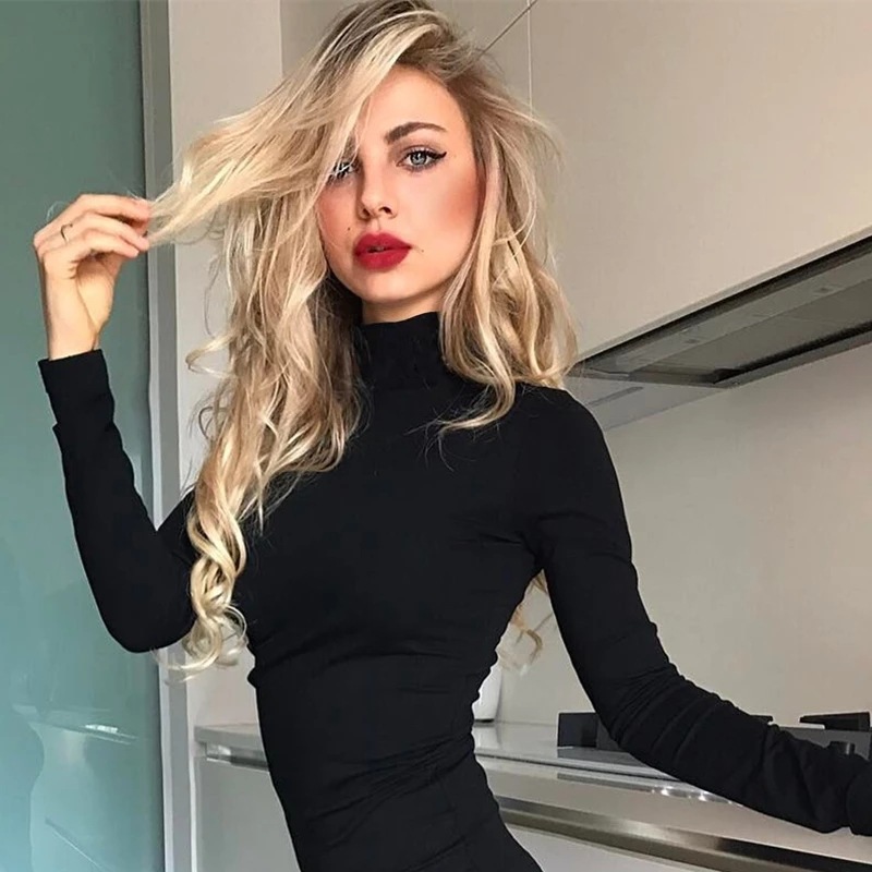 Turtleneck Bodysuit Women Long - Turtleneck Bodysuit Office recension och pris