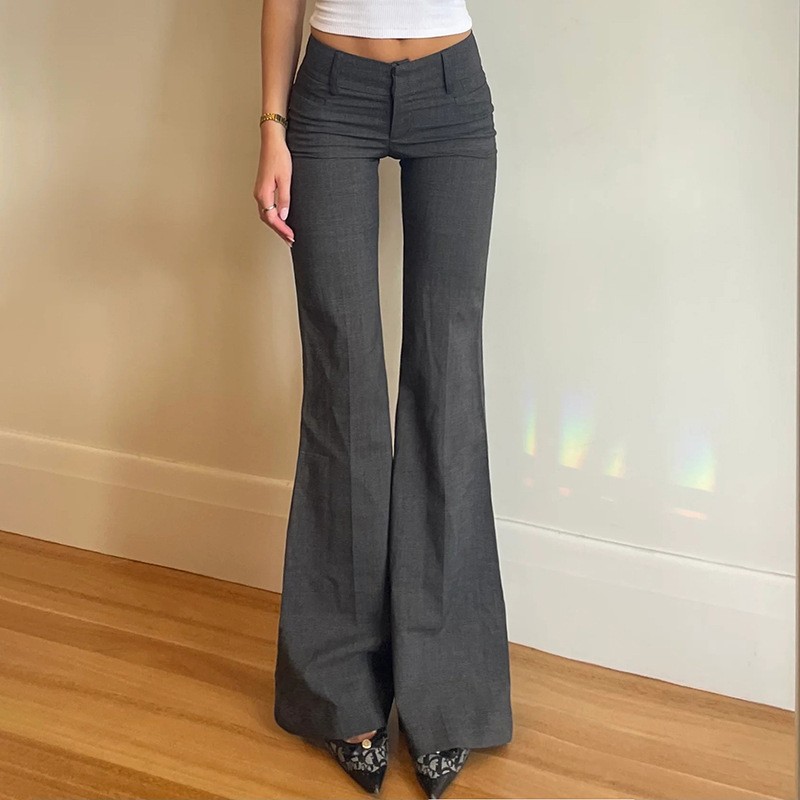 Grey Full Length Pants Micro F - Tailored Trouser Wide recension och pris