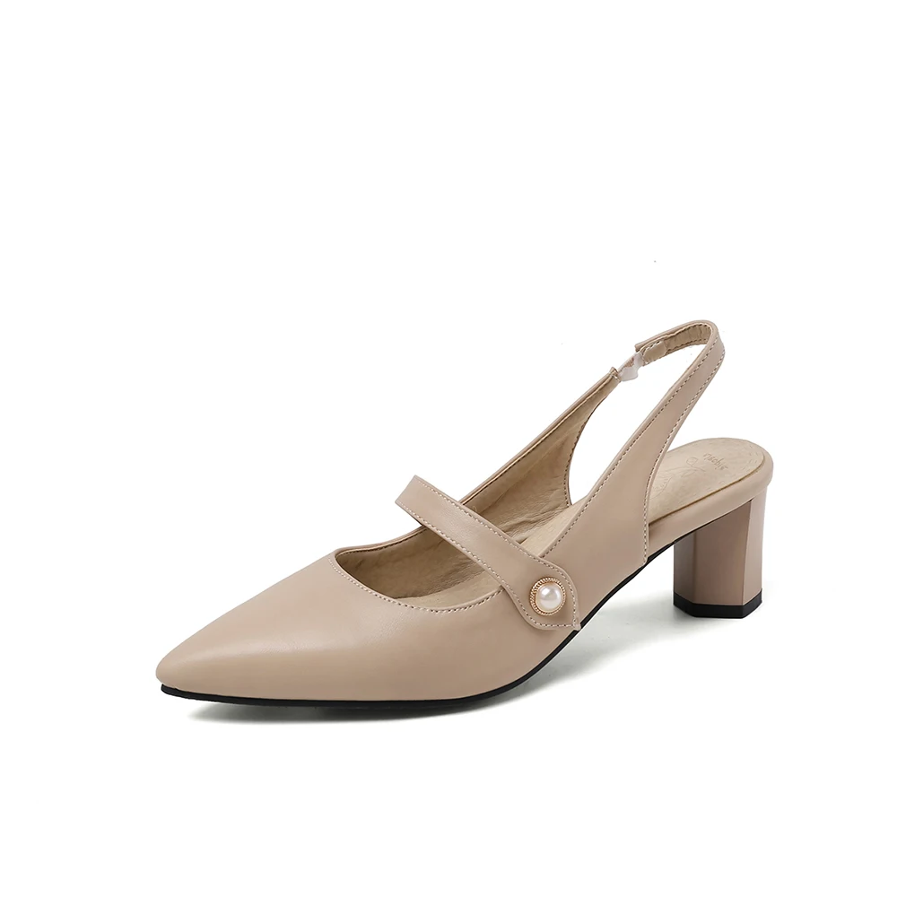 Summer New Elegant Beige Black - Slingback Heel Formal recension och pris