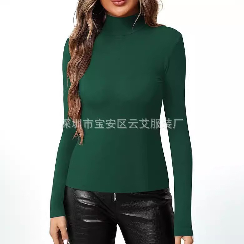 Women Fitted Solid Color Turtl - Turtleneck Bodysuit Office recension och pris