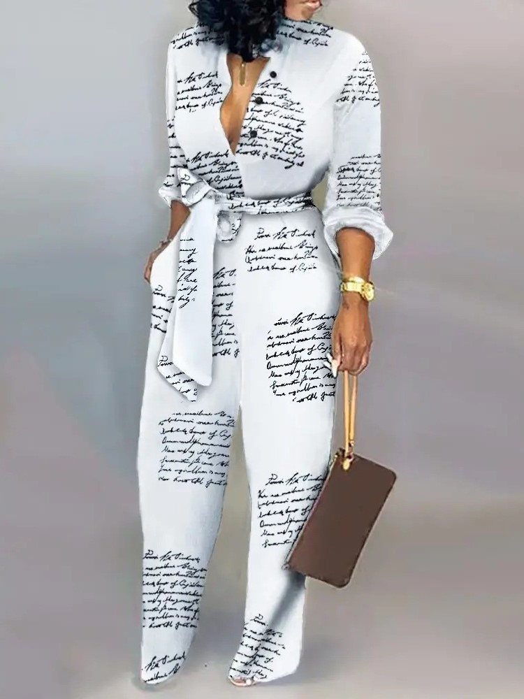 Women Fashion Letter Print Lon - Women'S Formal Wear Jumpsuit recension och pris