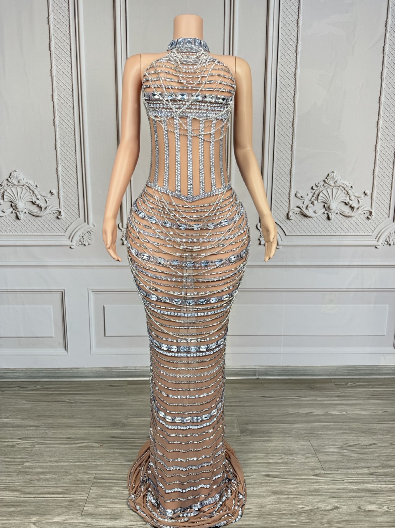 Sexy Women Sparkly Crystals Ch - Women Formal Wear Photoshoot recension och pris