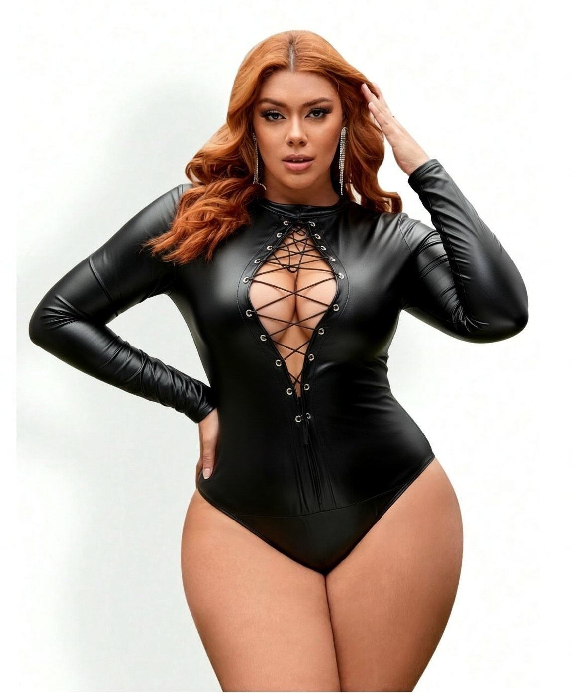 Plus Size Women Leather Bodysu - Women'S Formal Wear Jumpsuit recension och pris